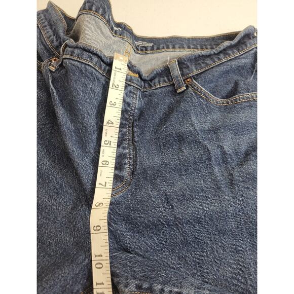 Old Navy Blue Denim Slouchy Straight Secret Slim High Rise Jeans Womens Size 14P - Picture 5 of 6